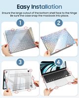 Étui de protection rigide transparent en plastique avec impression laser personnalisée motif léopard pour MacBook Air 13 13.6 15 Pro 13 14 16 pouces M4 M3 M2 M1