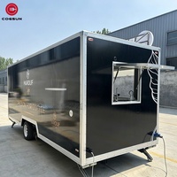 Cogsun OEM Chariot alimentaire carré, conception personnalisable, 4m, 5m, 6m, Camion de restauration mobile sur mesure pour fromage, pizza, hot-dogs, burgers, frites et snacks