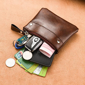 Yeni Kısa Cüzdan İnce Düz Renk PU Dikdörtgen Mini Fermuarlı Kartlık Avrupa Amerikan Retro Bozuk Para Cüzdanı Erkekler İçin - Product Image 2
