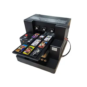 Mesin untuk bisnis kecil 6 warna A3 ukuran UV LED Flatbed Inkjet Printing UV Dtf Printer dengan pernis A4 mesin cetak UV