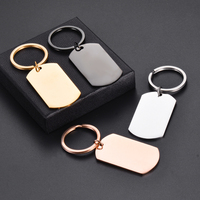 Moderner Edelstahl Blanko Rechteckiger ID-Anhänger Schlüsselanhänger Charm für DIY Schmuckherstellung Personalisiertes Jubiläumsgeschenk