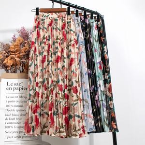 <span class=keywords><strong>Falda</strong></span> <span class=keywords><strong>Larga</strong></span> Casual para Dama de Chifón con Estampado Floral Cintura Alta para Playa de Verano - Product Image 1