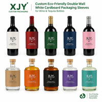 Manchons d'emballage en carton blanc à double paroi écologiques personnalisés XJY avec logo pour bouteilles de vin et de tequila