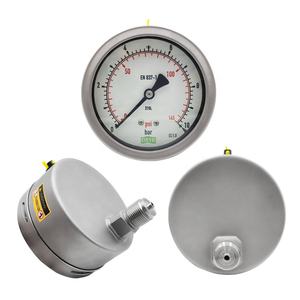 Aanpasbare Vloeibare Rvs Mbar Water Glycerine 10 Bar Hydraulische Olie Gevulde Psi Manometer - Product Image 2