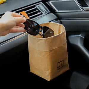 Bolsa de Basura para Auto Yuanben de Papel Kraft, Contenedor Rectangular Colgante de 1-3L para Uso Interior en Vehículos - Product Image 1