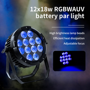 12x18W IP65 Waterproof 6in1 RGBWAUV LED Rechargeable and Wireless DMX512 For Outdoor Activity - Product Image 1