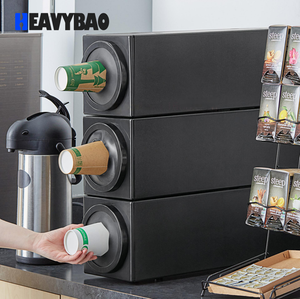 Distributeur de gobelets empilables en plastique moderne Heavybao, distributeur automatique noir, modèle HVB-PD1, pour restaurants, salles à manger, restauration rapide - Product Image 6