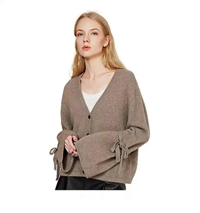 Bell-Sleeve Cardigan Sweater