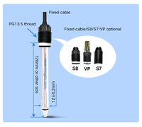 Capteur de pH numérique RS485 avec corps en verre et plastique, électrode de pH Modbus pour l'eau industrielle