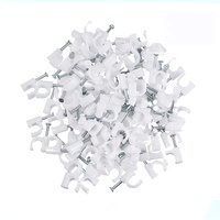 Clips de fixation murale réglables en PVC de 8/9/10/12 mm, ronds, plats, en forme de U ou de R, noirs ou blancs, en plastique PA66, pour câbles électriques, clous, fils