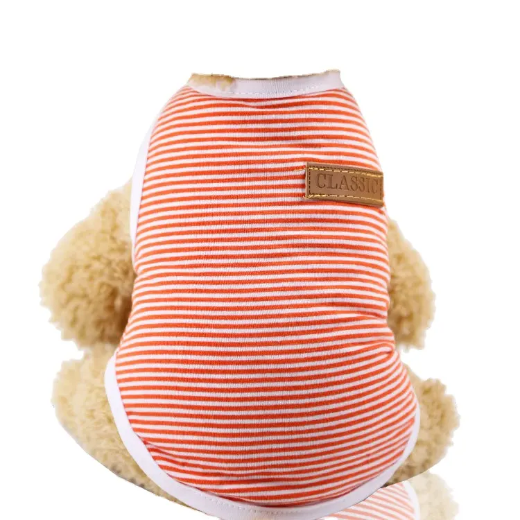 whosale clothes cotton striped vest small and medium sized dog clothing