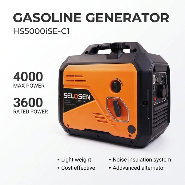 Quiet 3kW 3.2KW 3.6KW 4KW Inverter Generator Gasoline Powered Portable Generator with Pure Sine Wave Technology Electric Start