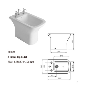 Inodoro femenino sin electricidad con mezclador de suelo, bidé de 3 orificios, acabado mate, con ducha y mueble. - Product Image 6