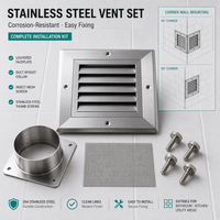 Diffuseur d'air carré moderne en acier inoxydable pour système de ventilation, installation facile