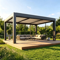Pergola de jardin extérieure motorisée en aluminium de luxe, étanche, avec commande intelligente par application, design à lames orientables, tailles personnalisables pour balcon