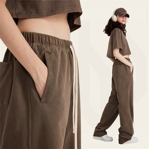 Custom Printing Blank Straight Wide Leg Flared Sweatpants <b>Men</b> Women'<b>s</b> Cotton Joggers Sports Pants for <b>Men</b> - Product Image 6