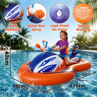 Bouée gonflable pour jet ski en spandex/nylon imprimé requin pour enfants, jouet de baignade pour garçons et filles, plage, lac, extérieur