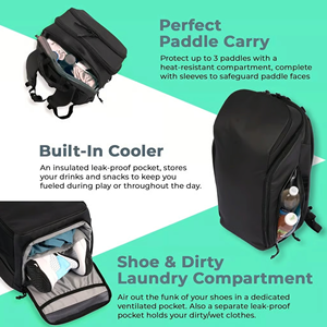 Sac à raquettes de pickleball multi-poches, sac à dos de tennis pour femmes, sac de badminton, sac de <span class=keywords><strong>raquette</strong></span> de padel personnalisé avec compartiment à chaussures - Product Image 4