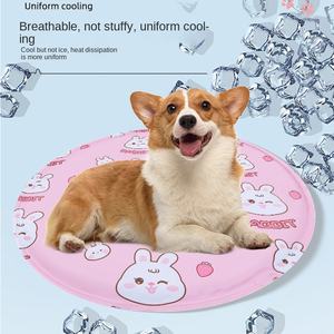 Sommer PVC Katze Hund Kühlbett Matte Multifunktion ales rundes <span class=keywords><strong>Gel</strong></span> Kissen mit solide bedruckten Cartoon Design Großhandel Haustier Matten & Pads - Product Image 1