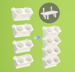 Forest Box Patent Hanging a parete auto-innaffiante vaso di fiori in plastica stile minimalista serra decorazione per la casa per il giardino - Product Image 3