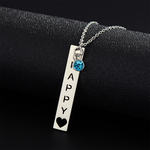 Ciondolo in zircone lungo <span class=keywords><strong>con</strong></span> <span class=keywords><strong>nome</strong></span> fai da te di Design a cuore e nicchia scavato collana creativa - Product Image 2