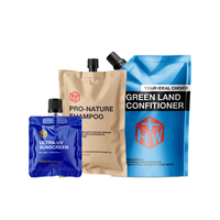 Sachets souples transparents personnalisés avec bec verseur pour boissons liquides, jus et eau, à fond plat
