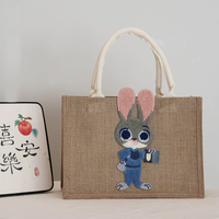 Sac de plage en toile de jute personnalisé avec motif créatif DIY, sac de shopping en lin, sac de plage résistant, logo imprimé, sac personnalisé