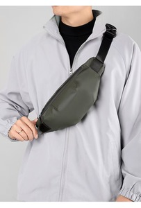 Fashion Lightweight Streetwear Sports Travel Outdoor Leisure <b>Black</b> Gray Waist <b>Bag</b> Bum Pouch Fanny Pack Men - Product Image 6