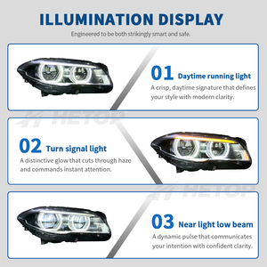 Faros Delanteros HETOP F10 2014-2017, Luces Delanteras <span class=keywords><strong>Angel</strong></span> Eyes, Pieza de Mejora para Automóvil, <span class=keywords><strong>LED</strong></span> Serie 5 F18, Luz para Auto Ikon, Plug and Play para BMW - Product Image 4