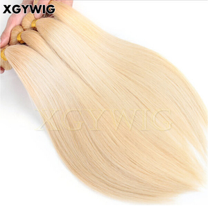 10 "-40" Stock expédition le jour suivant faisceaux droits soyeux brésiliens vierges humains <span class=keywords><strong>platine</strong></span> blond couleur 613 Extensions de cheveux - Product Image 3
