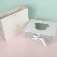 Mignon Infantile Baptême Blanc Emballage Bonbons Vêtements Maman Cadeau Papier Baby Shower Boîte Pour Souvenir