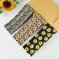 Bandeau élastique tournesol pour femme, imprimé léopard et zèbre, extensible, pour le sport, le yoga, le maquillage, accessoire de mode pour cheveux à usage quotidien