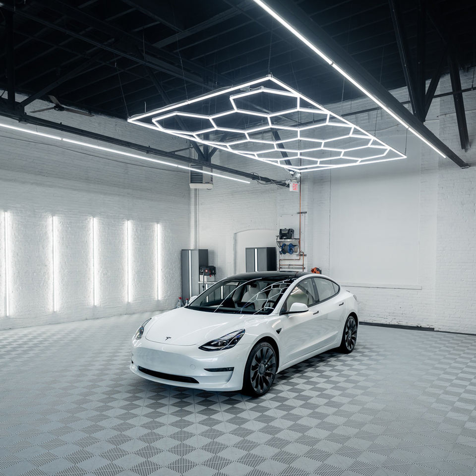 Premium Hexagonal Light For Garage And Workshop Hexagrid Working Lighting And Honeycomb Shape Car Wash Light