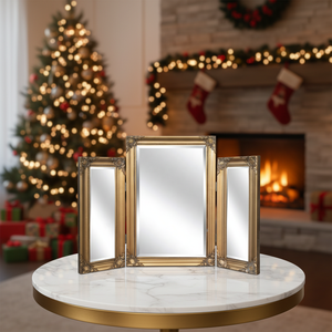 Miroir de Maquillage de Table Pliant Vintage de Luxe à Trois Volets pour Salon – Vente en Gros - Product Image 6