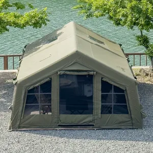 Carpa de Camping Trigone Tipo V para 6-8 Personas, Doble Capa, Tela Oxford Impermeable, Tres Estaciones, Montaje Manual, Una Habitación y Sala de Estar - Product Image 1