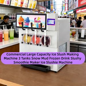Machine à Slush Commerciale à 3 Réservoirs en Acier Inoxydable, <span class=keywords><strong>Prix</strong></span> Direct Usine, pour Restaurants, Bars et Hôtels - Product Image 1