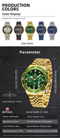 Montre de luxe VVS en acier inoxydable, calendrier, lumière nocturne, étanche, montre à quartz pour homme, personnalisable