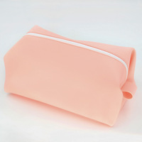Tas kosmetik Travel untuk wanita tas kapasitas besar kantung perlengkapan mandi silikon lembut tahan air dengan ritsleting tas Makeup portabel