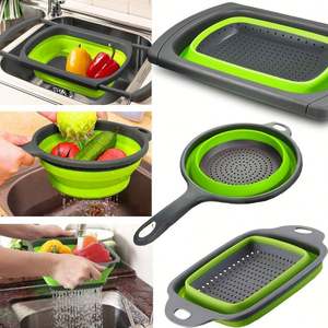 Passoire pliable en silicone écologique pour laver les fruits et légumes - Product Image 2