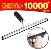Pembersih Kaca Jendela Karet, Wiper Kamar Mandi, Pembersih Magnetik Dua Sisi, Perak, Stainless Steel, Logo Kaca Jendela Custom