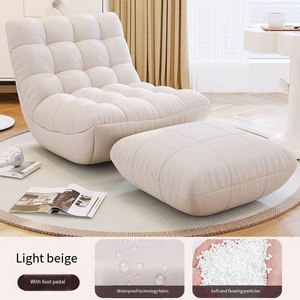 Lazy <strong>Sofa</strong> Caterpillar Single <strong>Sofa</strong> Modern Design Reclining Extra Soft Comfort Fabric <strong>Small</strong> <strong>Bedroom</strong> Balcony Tatami Backrest Lounge - Product Image 1