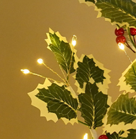 Kerstboomlicht LED Nieuwjaarsvakantie Feestdecoratie Gloeiende boom Binnenhuis Rood fruitblad Decoratieve lamp