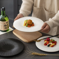 Assiette de présentation moderne en céramique et porcelaine, mat, gaufrée, écologique, de luxe, pour hôtels, restaurants et services de restauration fine