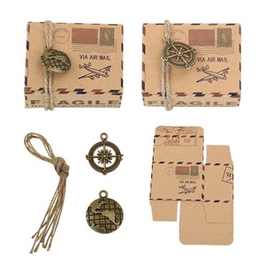Caja de Regalo de Papel Kraft Estilo Europeo, Nueva, Vintage, para Dulces, Comida, Bodas - Product Image 1