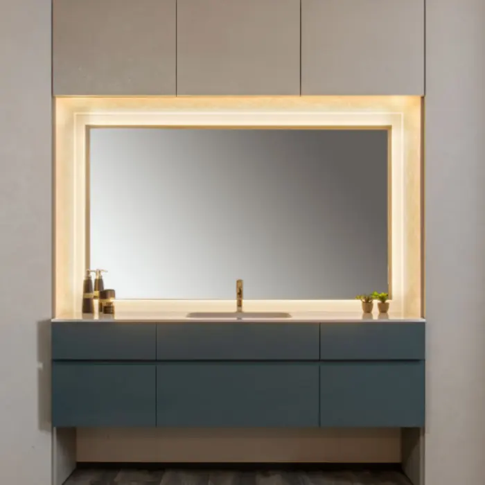 Vendita calda bagno personalizzato vanità moderno design pittura di grandi dimensioni mobili mobili mobili mobili da bagno Set per appartamento dell'hotel