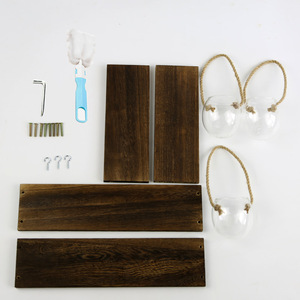Macetas de Vidrio Transparentes Colgantes con Marco de Madera Ecológicas, en Oferta, para Decoración del Hogar y Jardín - Product Image 5
