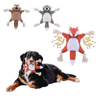 Jouets à mâcher modernes en peluche couineurs pour chiens, en forme d'écureuil et de renard, écologiques, pour la vente en gros de fournitures pour animaux de compagnie