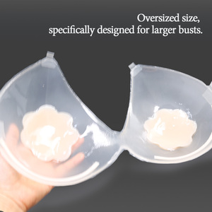 女性用シリコーン透明通気性シームレスハーフカップバックレスワンピースセクシー防水ブラ - Product Image 4