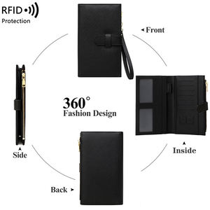 Ví nhà sản xuất lớn chất béo RFID chặn PU da tổ chức sổ Séc Ví biểu tượng tùy chỉnh người phụ nữ buổi tối ví - Product Image 2