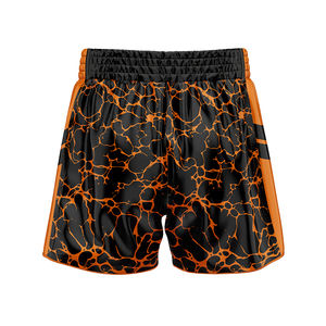 กางเกงชกมวยคุณภาพสูงสั่งทำพิเศษ สีส้ม ยืดหยุ่น ทนทาน ผลิตจากโพลีเอสเตอร์ 100% สำหรับผู้ชาย เล่นกีฬา ต่อสู้แบบอิสระ ฝึกซ้อมทีม - Product Image 3